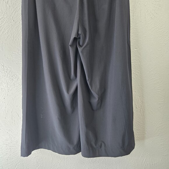 Athleta Brooklyn Wide Leg Crop Pants 10 Black Athletic Relaxed Pull On Palazzo - Picture 12 of 14